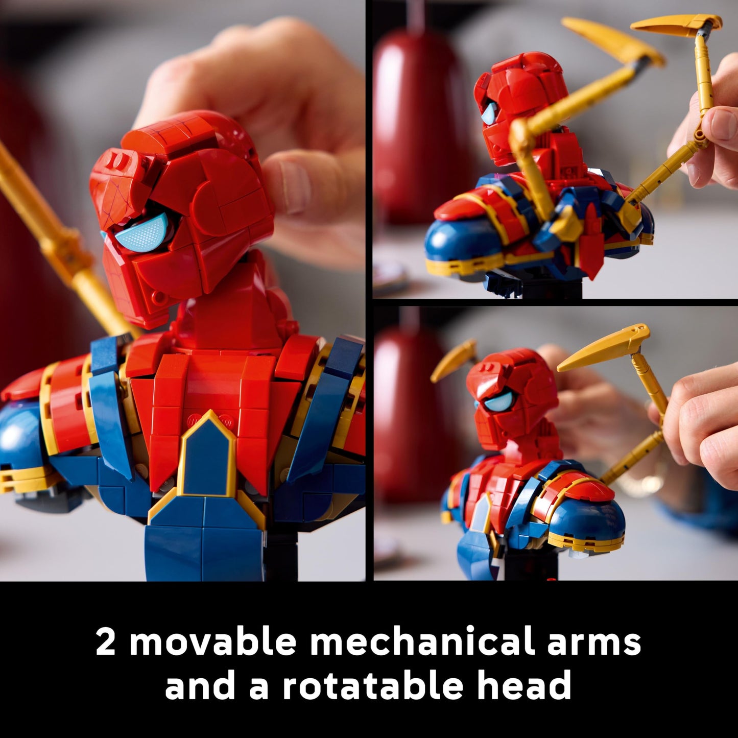 LEGO 76326 Marvel Iron Spider-Man Bust incl. 2 Movable Arms, a Rotating Head & a Super Hero Minifigure