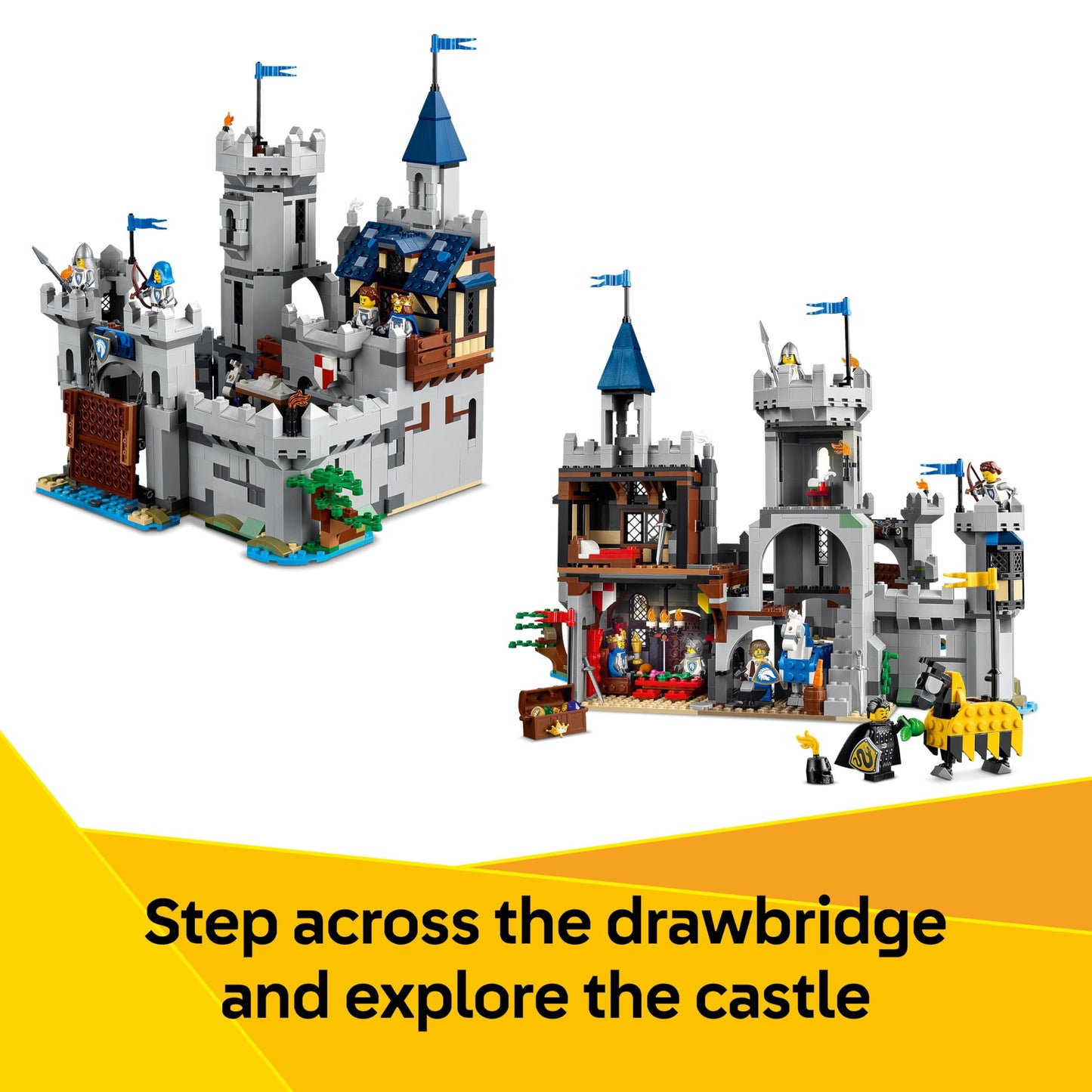 LEGO 31168 Creator 3in1 Medieval Horse Knight Castle Toy - Transforms into a Jousting Tournament Scene or a Town - incl. 6 Minifigures