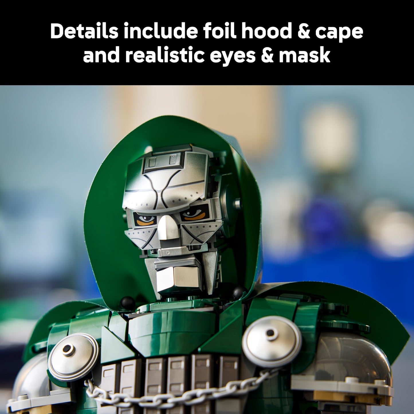LEGO 76345 Marvel Doctor Doom Bust - Display Model Kit for Adults incl. Collectible Minifigure & Nameplate