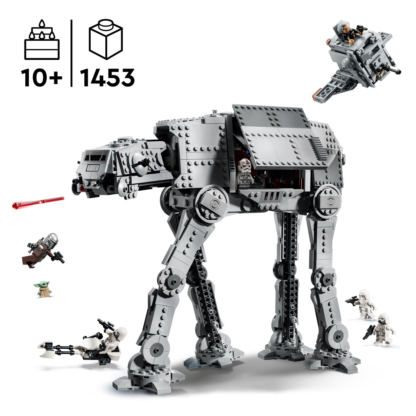 LEGO Star Wars 75454 Imperial Remnant AT-AT with INT-4 Toy - The Mandalorian and Grogu Model with Shuttle, Speeder Bike, 7 Minifigures