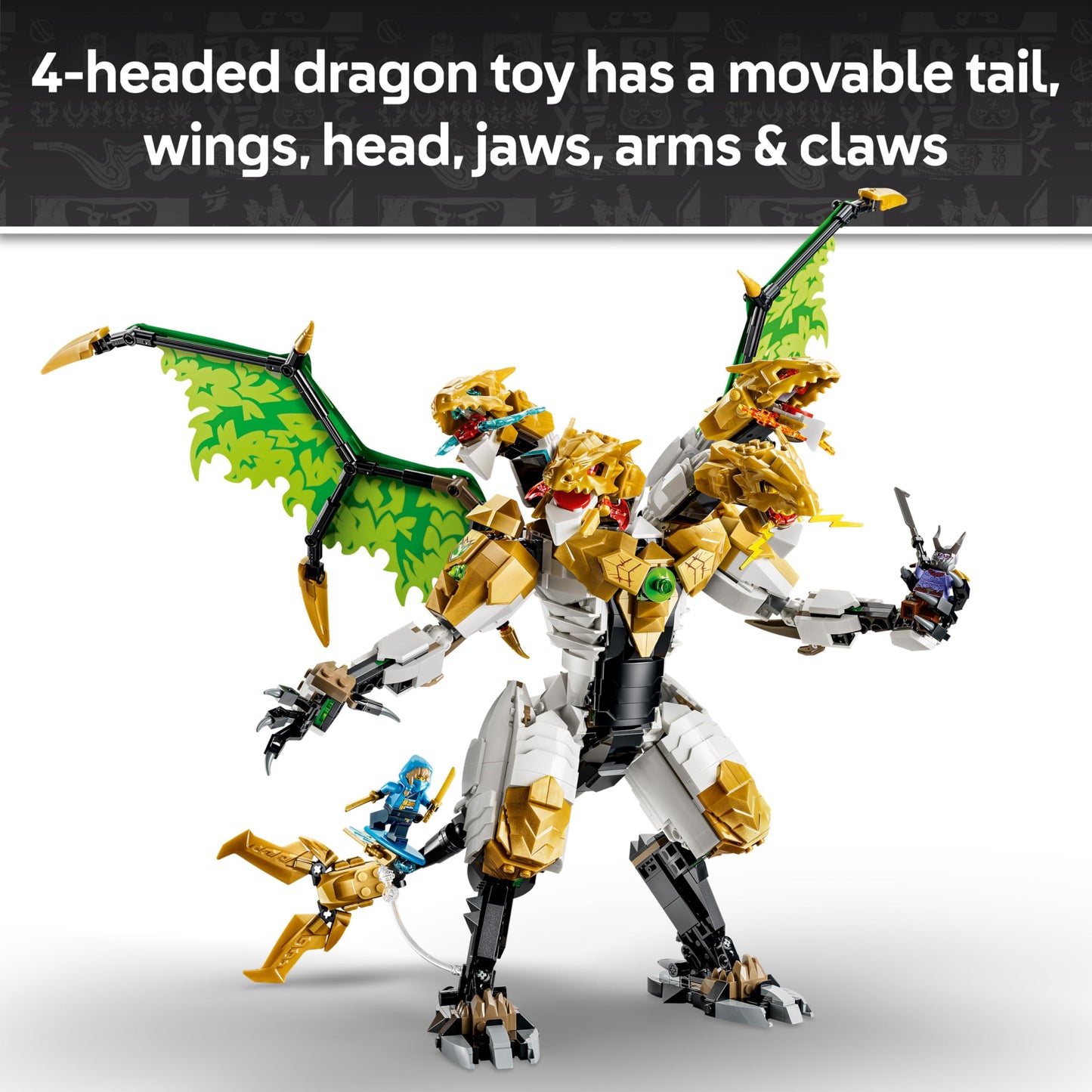 LEGO 71872 NINJAGO Ultra Dragon Battle Toy - 4-Headed Action Figure, Snake & 4 Minifigures w/Katanas