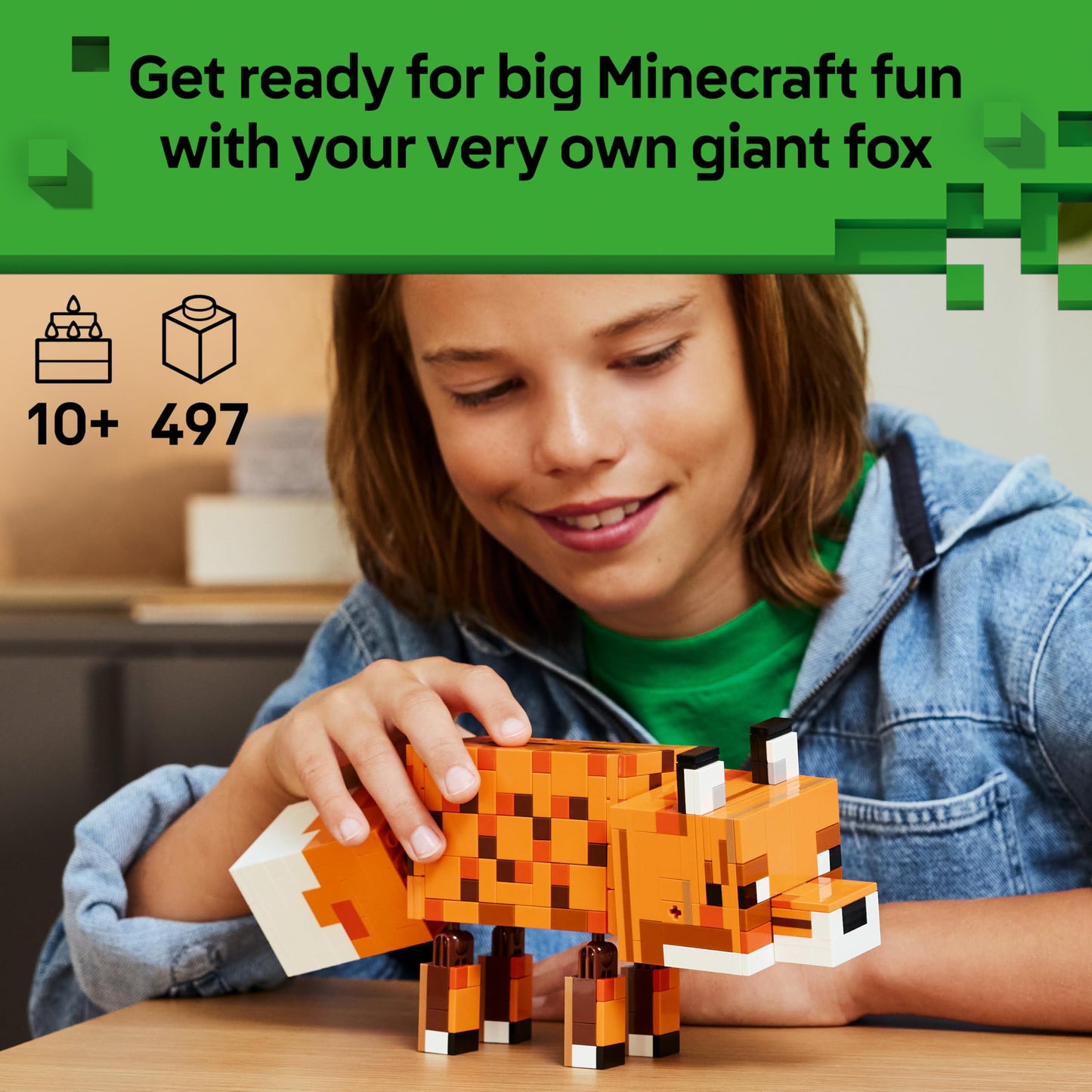 LEGO 21588 Minecraft The Fox Toy - 3D Puzzle Animal Figure with Accessories