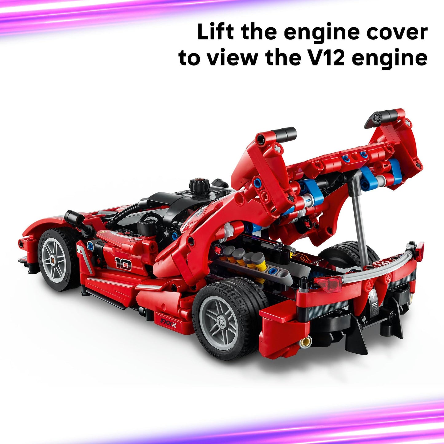 LEGO 42212 Technic Ferrari FXX K Race Car Toy - Play & Display Model Building Kit with V12 Engine, Differential and Moving Pistons