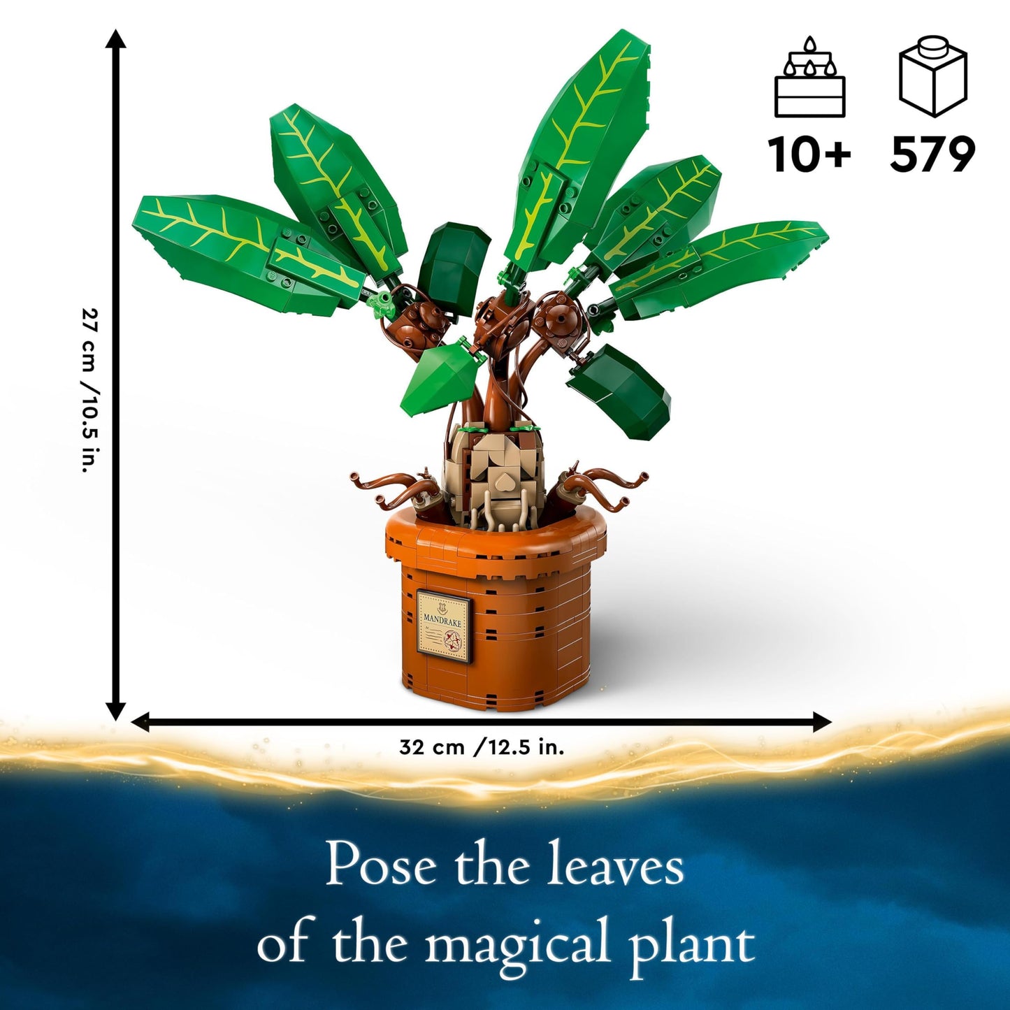 LEGO 76433 Harry Potter Mandrake Plant Toy Figure and Pot, Magical Set, Wizarding World Gift Idea for Girls, Boys and Fans, Imaginative Kids, Bedroom Decoration or Desk Accessory 76433