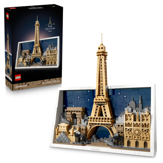 LEGO 21064 Architecture Paris – City of Love - DIY Miniature Model Kit for Adults - Home Decor 3D Wall Art with Iconic Parisian Landmarks Incl. Eiffel Tower