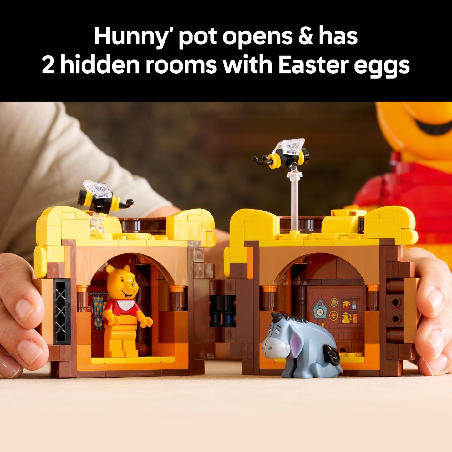 LEGO 43300 Disney Winnie the Pooh - Display Model with Honey Pot, Collectible Minifigure & Eeyore Figure