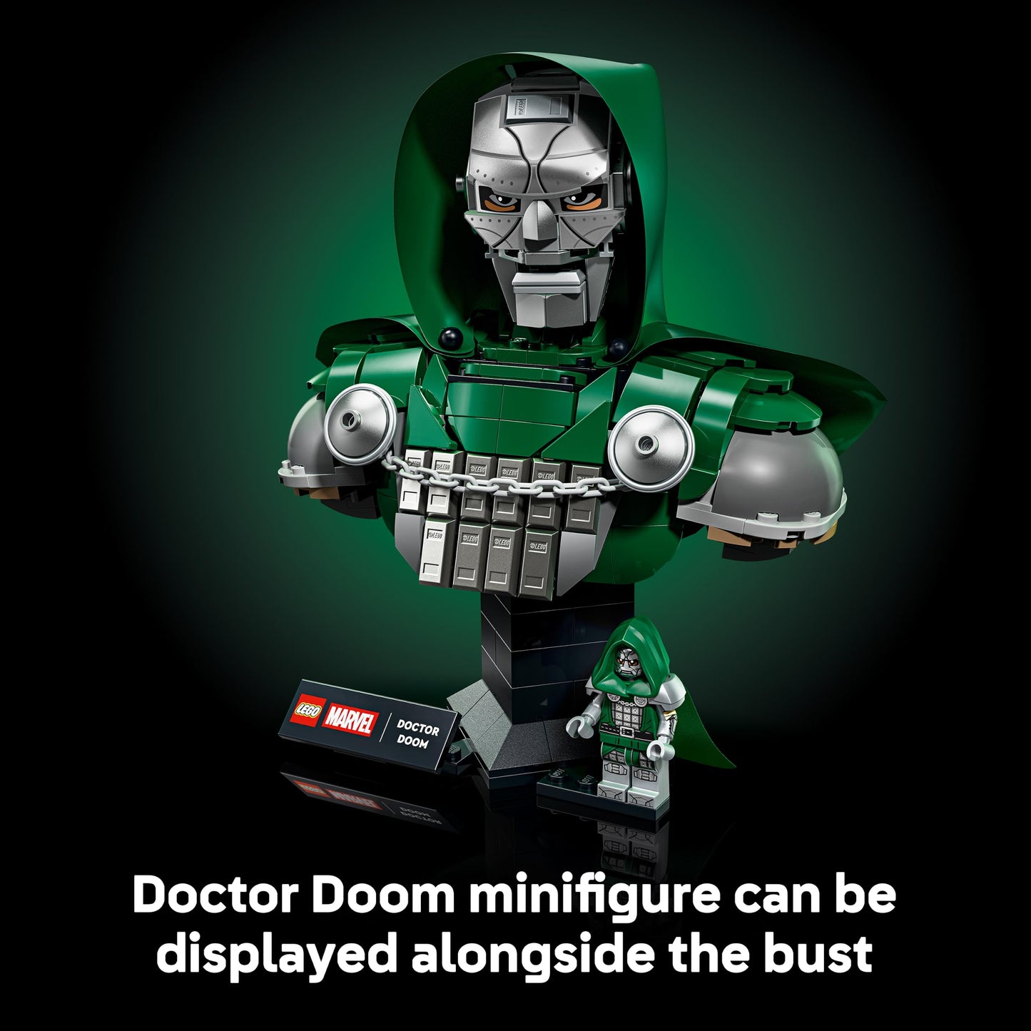 LEGO 76345 Marvel Doctor Doom Bust - Display Model Kit for Adults incl. Collectible Minifigure & Nameplate
