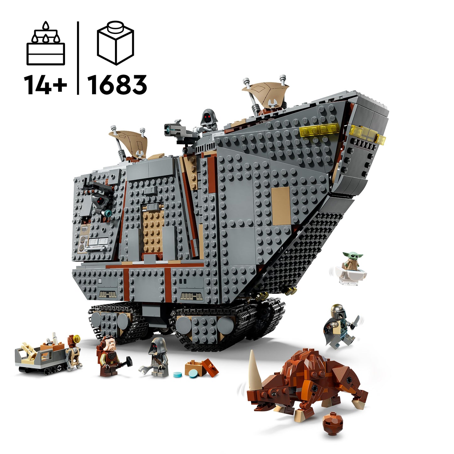 LEGO Star Wars 75453 Offworld Sandcrawler and Mudhorn with Grogu Figure & 5 Minifigures incl. The Mandalorian
