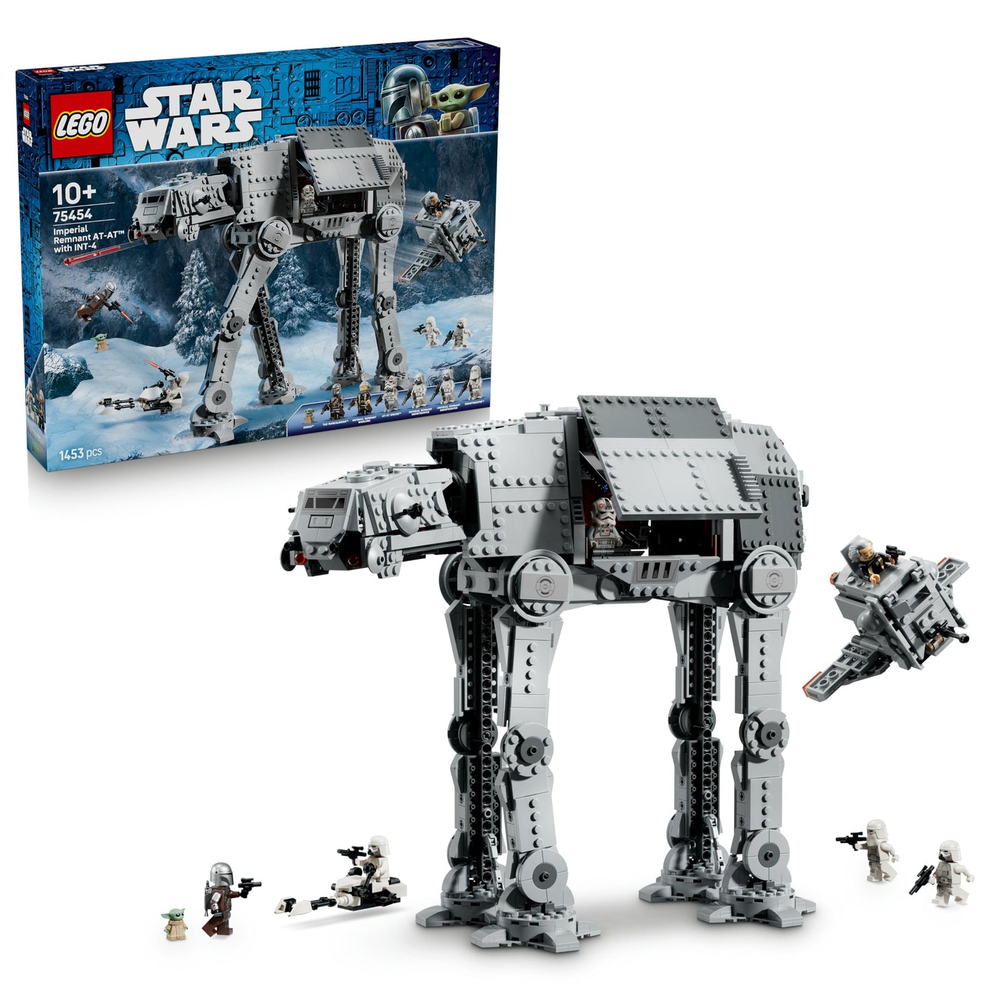 LEGO Star Wars 75454 Imperial Remnant AT-AT with INT-4 Toy - The Mandalorian and Grogu Model with Shuttle, Speeder Bike, 7 Minifigures