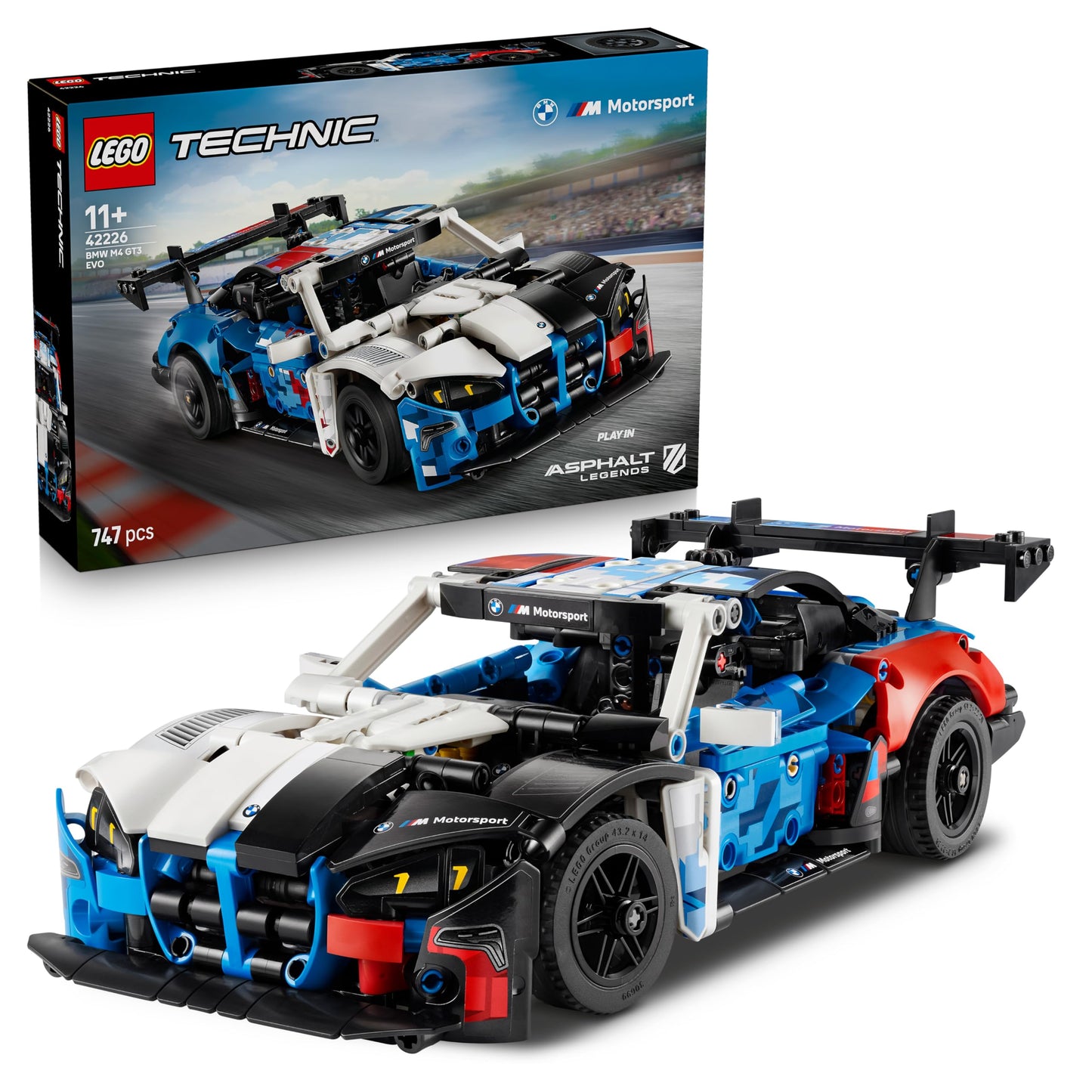 LEGO 42226 Technic BMW M4 GT3 EVO Race Car Toy - Model Kit with V6 Engine, Steering & Opening Doors