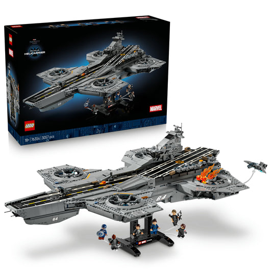 LEGO 76354 Marvel S.H.I.E.L.D. Helicarrier - Aircraft Carrier Model Kit for Adults - 6 Minifigures incl. Captain America & Nick Fury