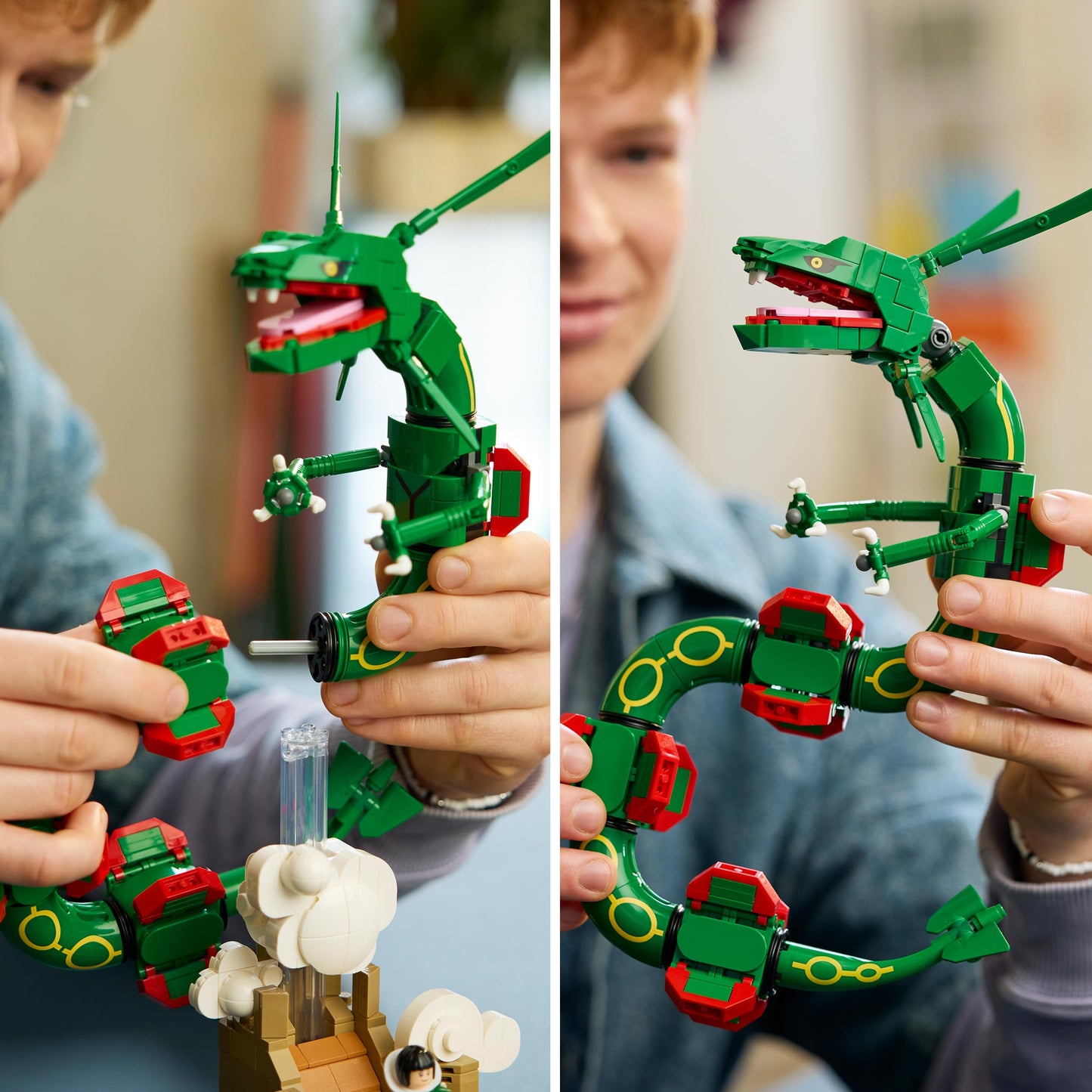 LEGO 72168 Pokémon Rayquaza - Anime Model Kit for Adults incl. Dragon Figure, Zinnia Trainer Minifigure & Ultra Ball