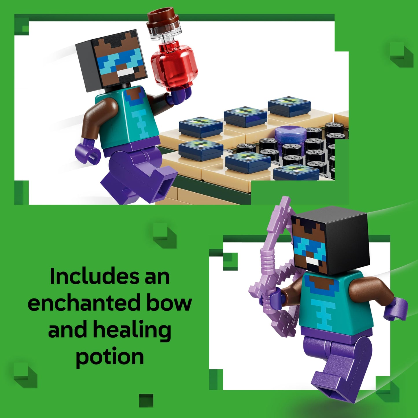 LEGO 21584 Minecraft Nether & End Portal Journey - with a Cool Hero, Enderman & Baby Hoglin Mob Figures