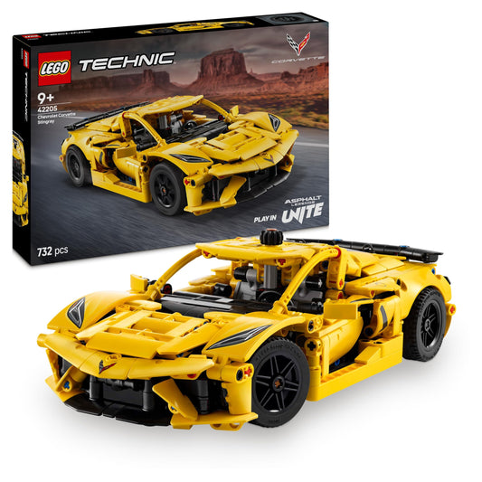 LEGO 42205 Technic Chevrolet Corvette Stingray Race Car Toy, 8-Cylinder Engine and Differential