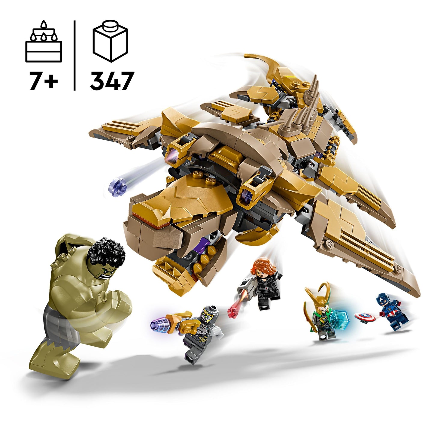 LEGO 76290 Marvel The Avengers vs. The Leviathan with Hulk Figure plus Captain America, Loki, Black Widow and Chitauri Minifigures