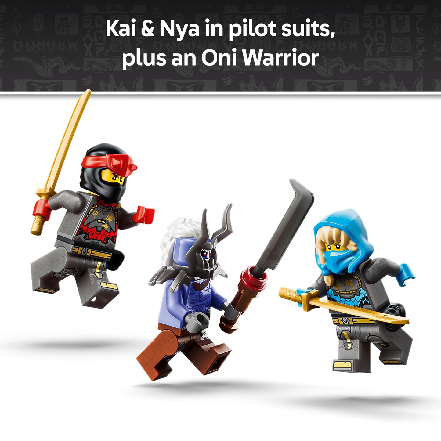 LEGO 71870 NINJAGO The Twin Titan Mechs - Ninja Toy with 2 Action Figures & 3 Minifigures incl. Kai & Nya