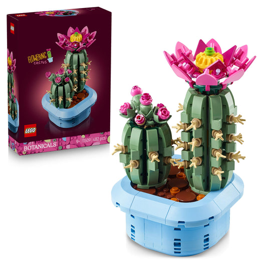 LEGO 11509 Botanicals Flowering Cactus - Artificial Potted Plant Set with 2 Cacti & Faux Flowers