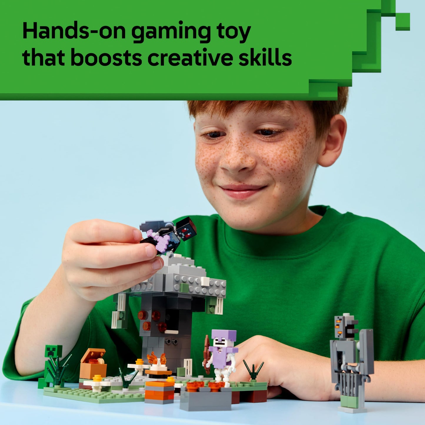LEGO 21586 Minecraft The Pale Garden Toy - Miniature Biome with Creaking Minifigure & Mothman, Creeper & Skeleton Mobs Figures