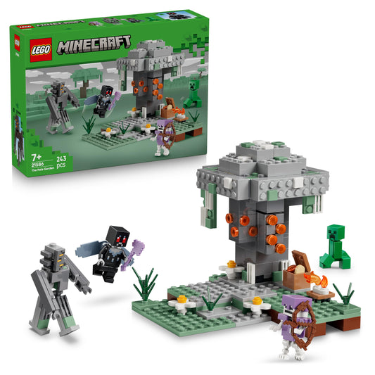 LEGO 21586 Minecraft The Pale Garden Toy - Miniature Biome with Creaking Minifigure & Mothman, Creeper & Skeleton Mobs Figures
