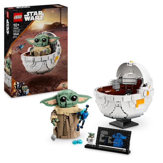 LEGO 75403 Star Wars Grogu with Hover Pram Building Toy Set