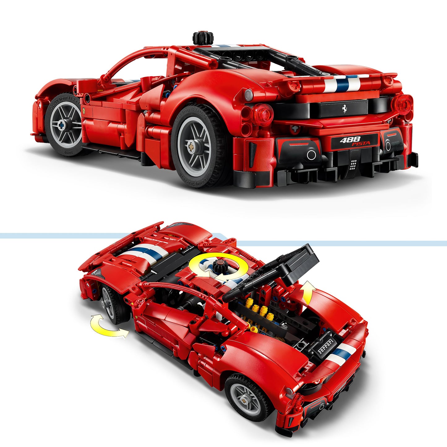 LEGO 42235 Technic Ferrari 488 PISTA Car Toy - Model Kit with V8 Engine, Steering & Differential
