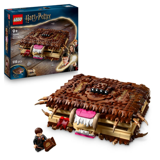 LEGO 76449 Harry Potter Chomping Monster Book Of Monsters – Interactive Toy with Pull-Back Motor & Chomping Mouth – incl. Neville Longbottom Minifigure