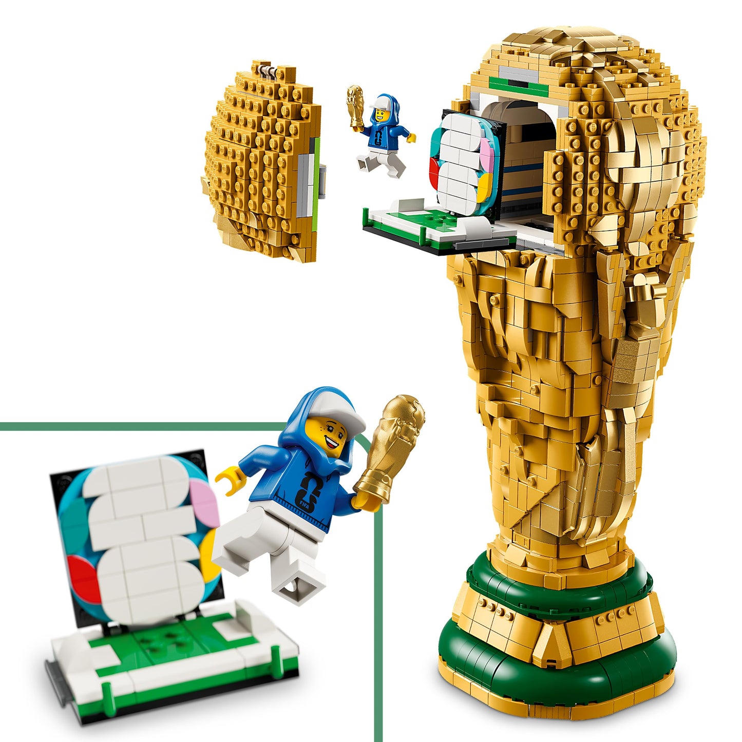 LEGO 43020 Editions FIFA World Cup Official Trophy Toy - 3D DIY Model Kit with Collectible Minifigure