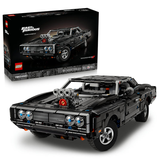 LEGO 42231 Technic Fast and Furious Dodge Charger R/T Car Model Kit for Adults - Collectible STEM Set w/ V8 Engine & Suspension