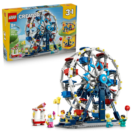 LEGO 31389 Creator 3 in 1 Iconic Ferris Wheel Toy - Transforms into a UFO Ride or Carousel