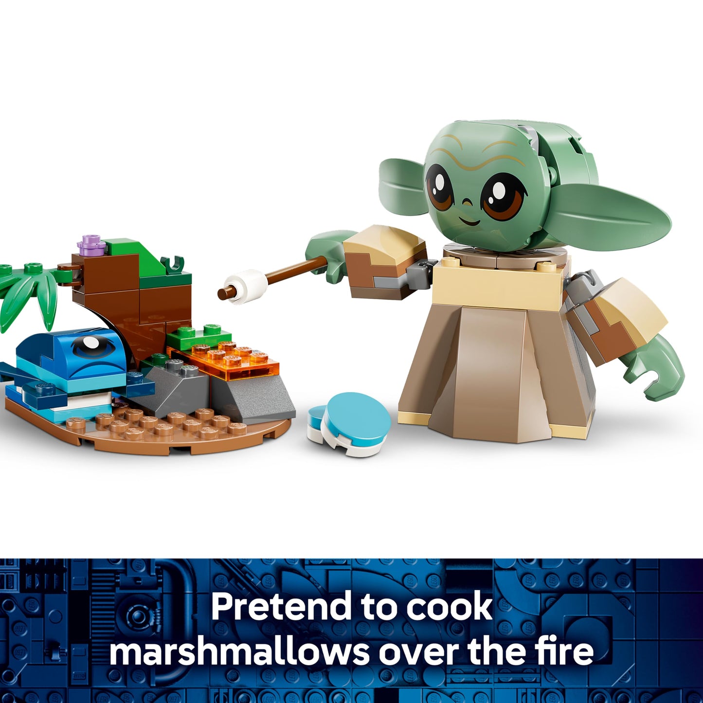 LEGO 75443 Star Wars Grogu's Homestead - Building Toy w/a Grogu Figure & Sorgan Frog, a Catapult & Blue Macarons