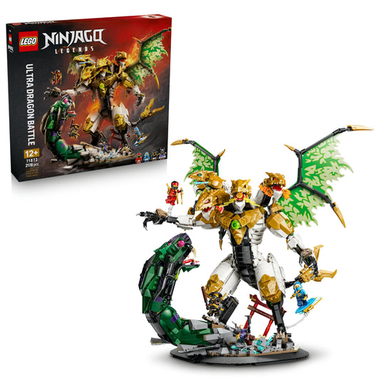 LEGO 71872 NINJAGO Ultra Dragon Battle Toy - 4-Headed Action Figure, Snake & 4 Minifigures w/Katanas