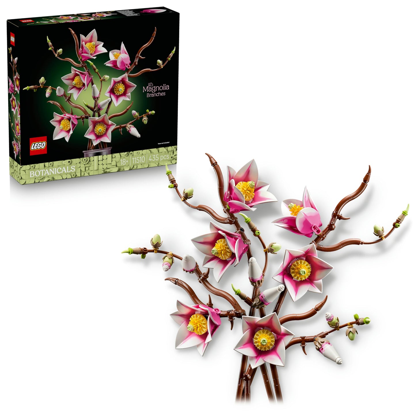LEGO 11510 Botanicals Magnolia Branches - Artificial Flowers Set for Adults