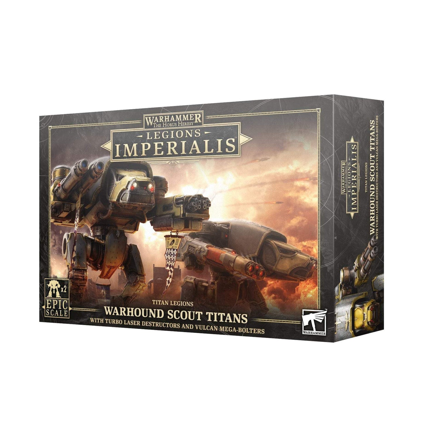 Legions Imperialis : Warhound Scout Titans with Turbo Laser Destructors and Vulcan Mega-Bolters - Warhammer The Horus Heresy - Games Workshop [EPIC SCALE]