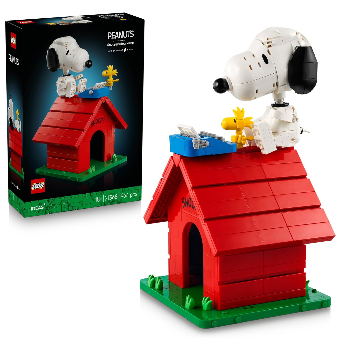 LEGO 21368 Ideas Peanuts: Snoopy's Doghouse with Snoopy Dog & Woodstock Bird Figures