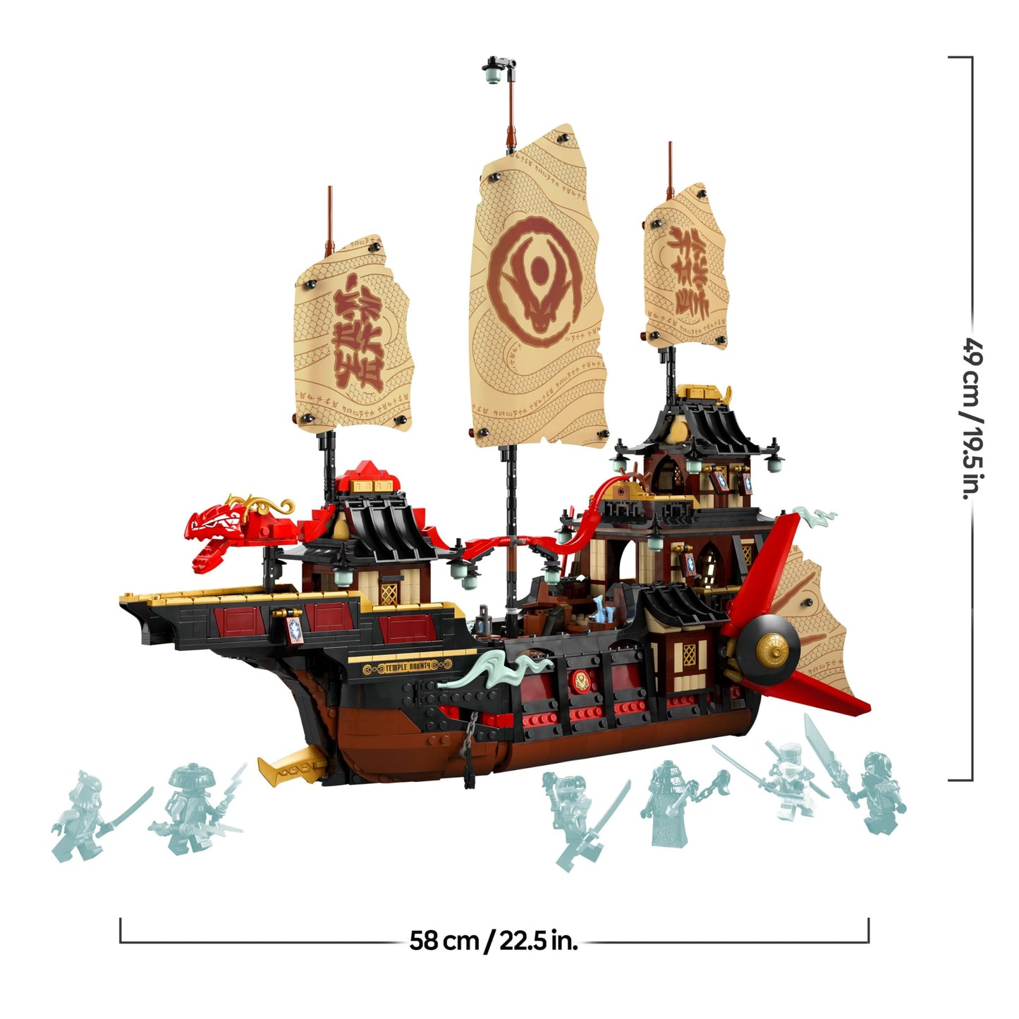 LEGO 71848 Ninjago The Temple Bounty with Movable Sails, plus 6 Minifigures Incl. Cole Zane & Nya