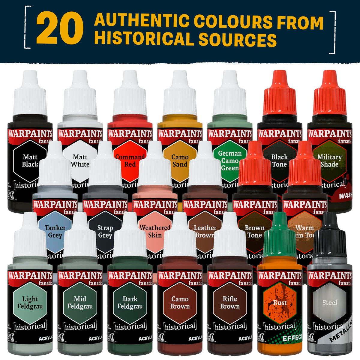 Historical : WWII German Paint Set - 20x18ml Acrylic Paints - The Army Painter