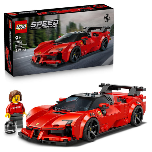 LEGO 77254 Speed Champions Ferrari SF90 XX Stradale Sports Car Toy - Model Kit with Collectible Driver Minifigure