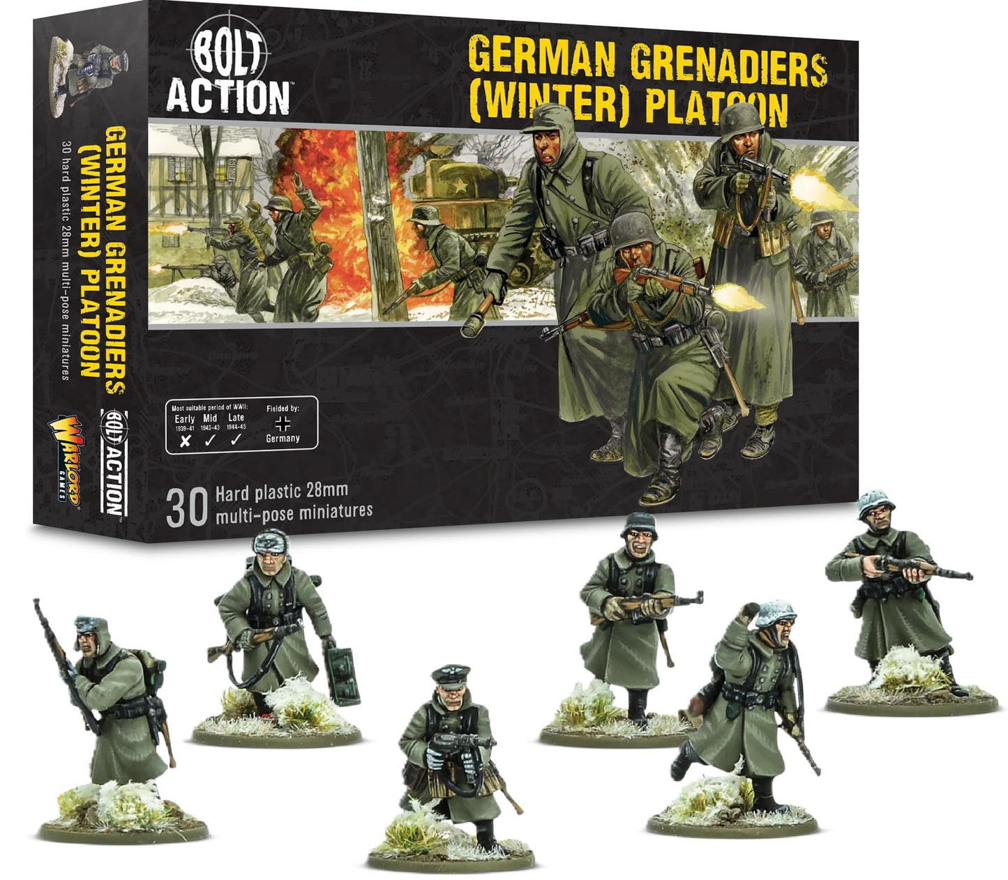 Bolt Action : Germans Grenadiers Winter Infantry Platoon - 28mm Scale - Warlord Games