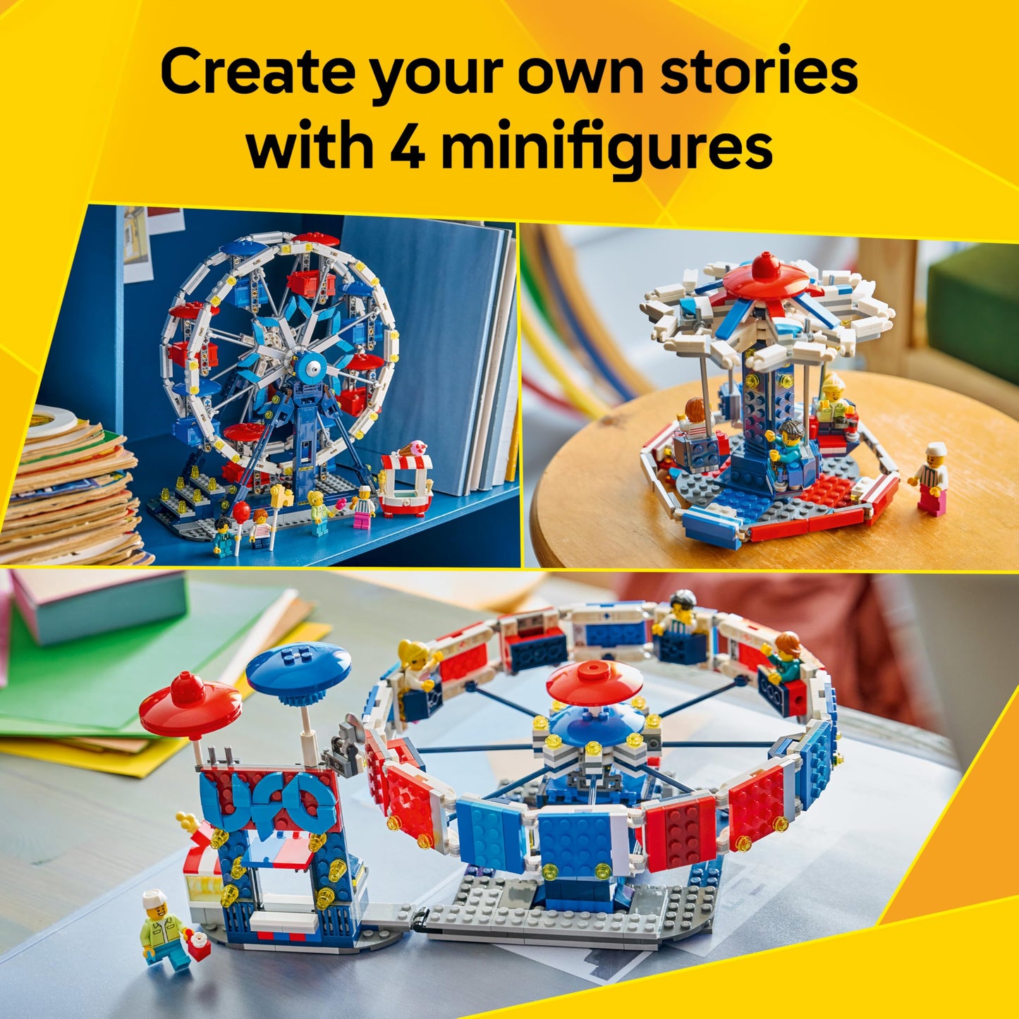 LEGO 31389 Creator 3 in 1 Iconic Ferris Wheel Toy - Transforms into a UFO Ride or Carousel