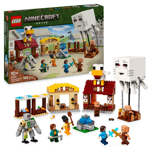 LEGO 21273 Minecraft The Ghast Balloon Village Attack - 4 Minifigures & Iron ...