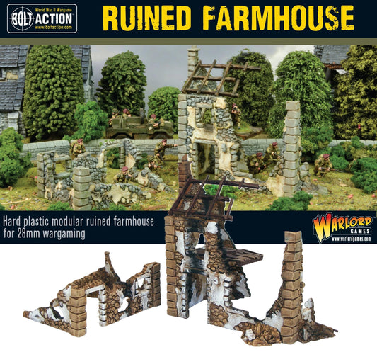 Bolt Action : Ruined Farmhouse - 28mm Scale - Warlord Games