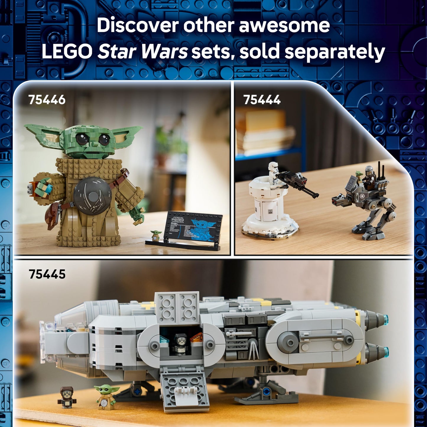 LEGO 75447 Star Wars 75447 The Razor Crest Starship Toy - The Mandalorian and Grogu with 4 Minifigures & Grogu Figure