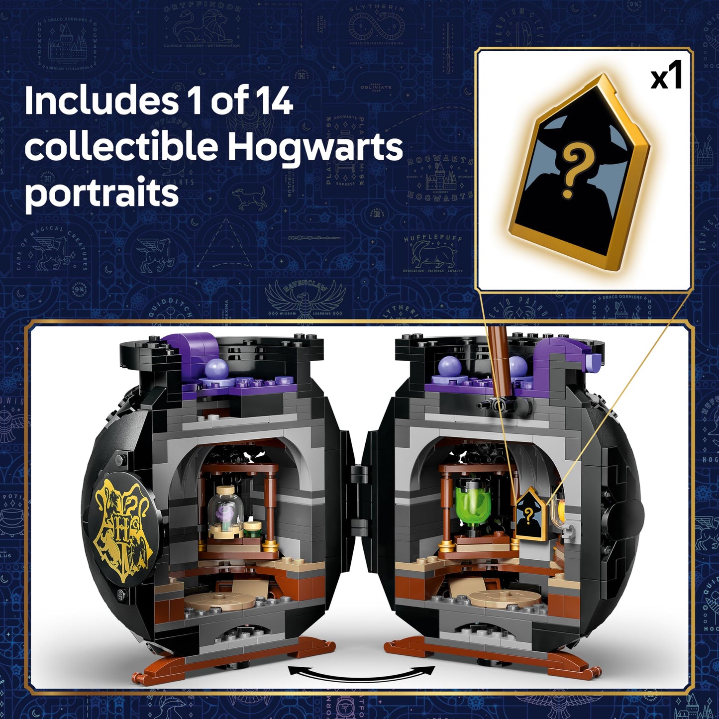 LEGO 76464 Harry Potter Cauldron : Secret Potions Classroom with Collectible Patronus & Hermione & Snape Minifigures