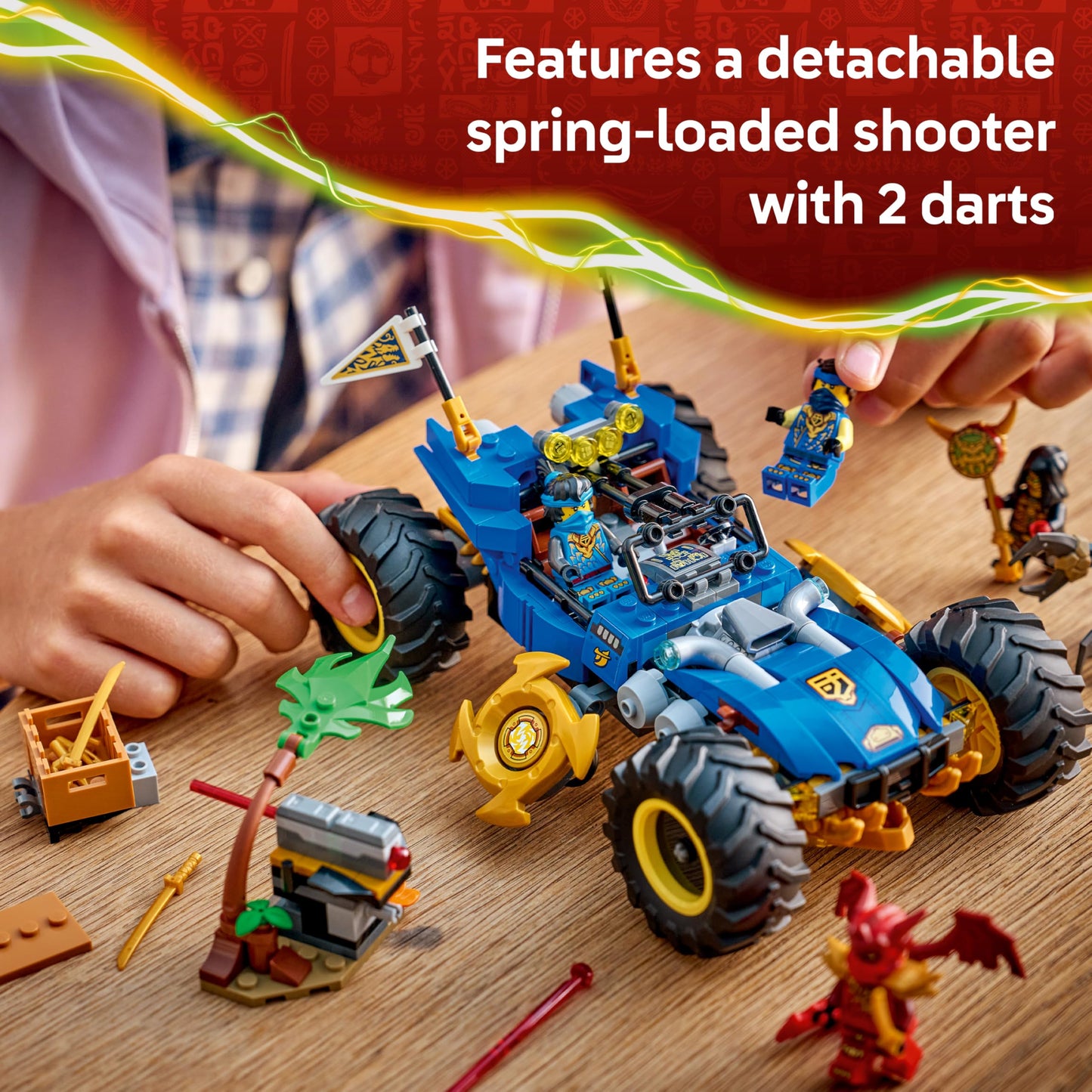LEGO 71856 Ninjago 2in1 Jay's Transforming Car Toy - Ninja Truck w/ 5 Minifigures incl. Kai & Nya plus Shurikens & Swords