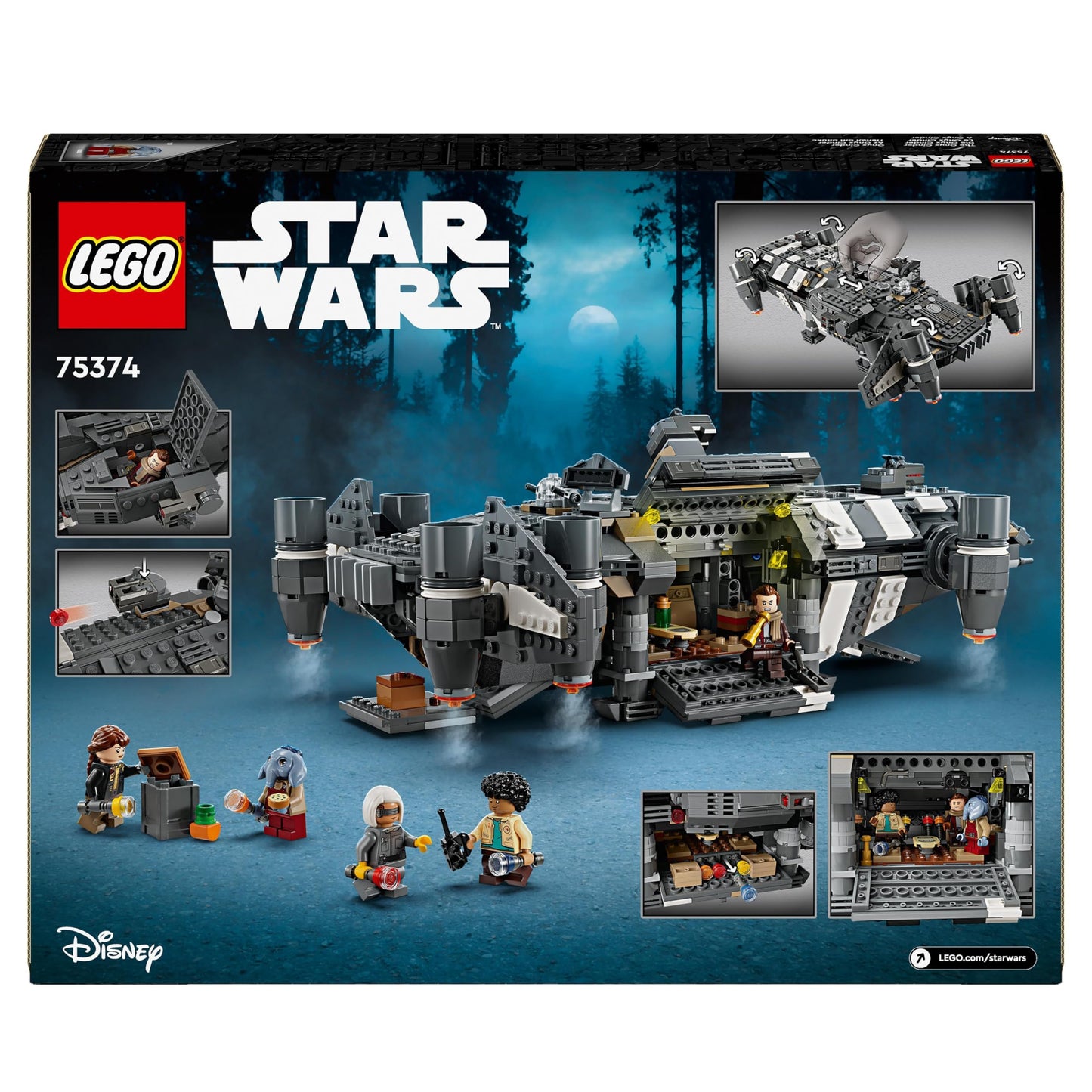 LEGO 75374 Star Wars : Skeleton Crew The Onyx Cinder Set, Includes 5 Character Minifigures