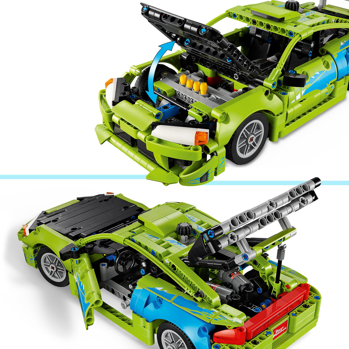 LEGO 42229 Technic Fast and Furious Mitsubishi Eclipse Car Model Kit - Collectible STEM Set incl. Steering & 2 NOS Bottles