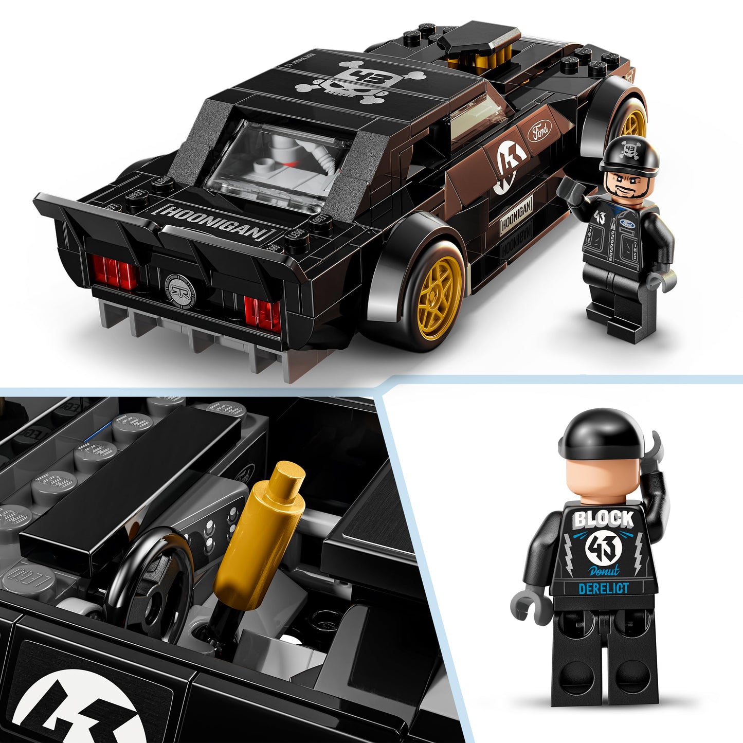 LEGO 77262 Speed Champions Ken Block's '65 Ford Mustang Hoonicorn V1 Muscle Car Toy - Model Kit w/Collectible Minifigure