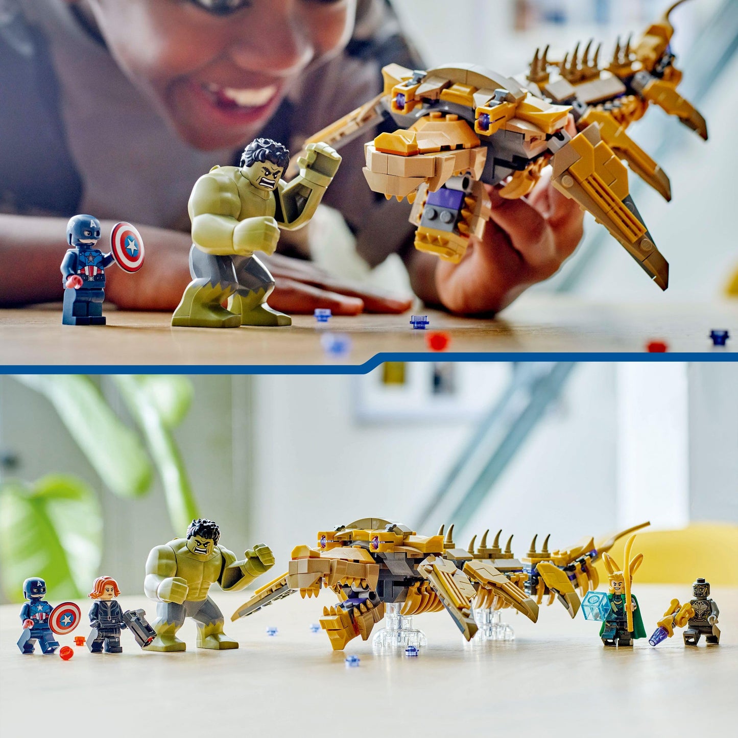 LEGO 76290 Marvel The Avengers vs. The Leviathan with Hulk Figure plus Captain America, Loki, Black Widow and Chitauri Minifigures