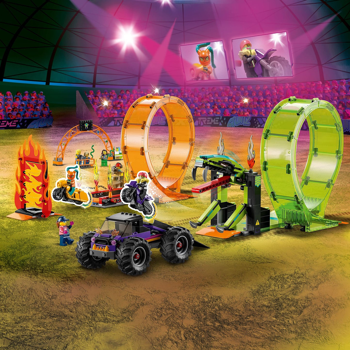 LEGO City Stuntz Double Loop Stunt Arena 60339 Building Toy Set for Boys, Girls, and Kids Ages 7+ (598 Pieces)