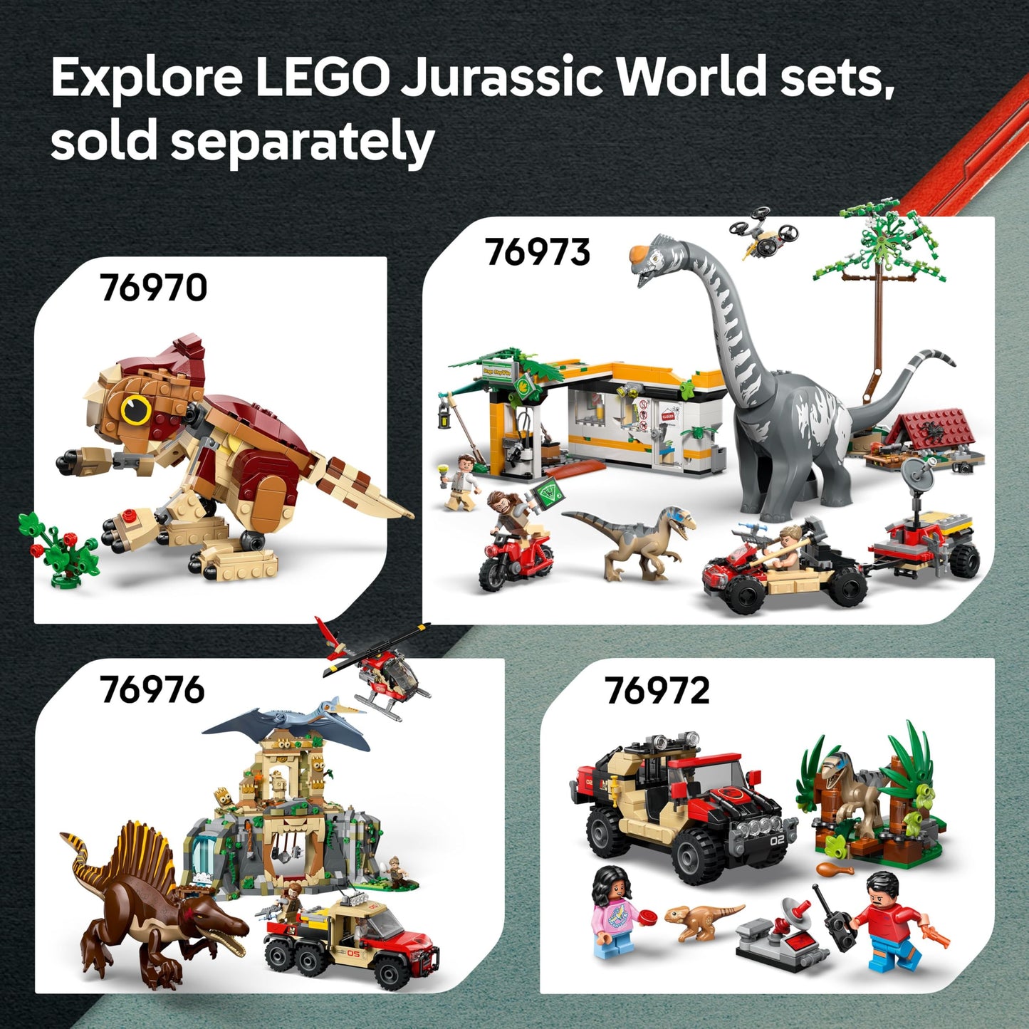 LEGO 76975 Jurassic World T. Rex River Escape incl. a Dino Figure, Boat Toy, ATV & 2 Minifigures